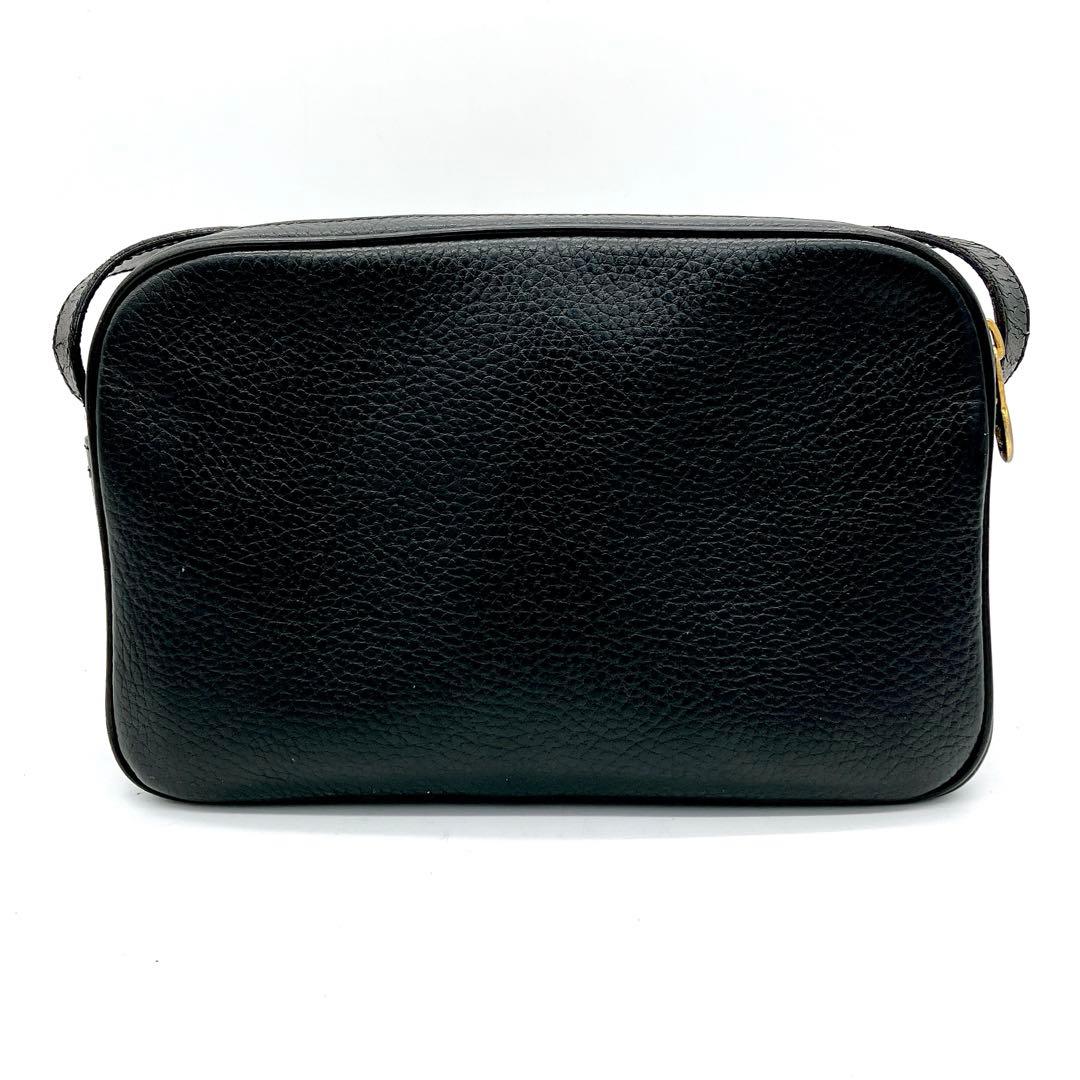 希少【CELINE】ショルダーバッグ　ダブルファスナー　ゴールド金具　ブラック