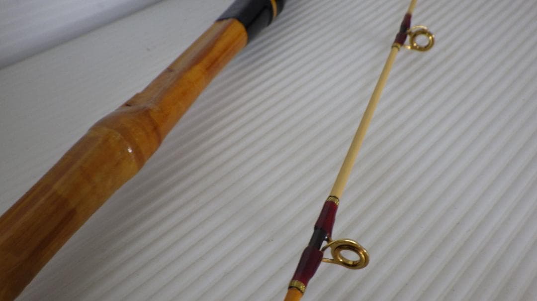 754/美品　和竿　一点物　船竿 金色装飾 収納ケース付き①