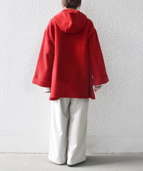 SHIPS any リバー フーデッド Aライン ミドル コート アウター