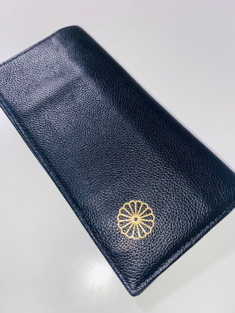 皇居限定　宮内庁　牛革財布　長財布　黒　ブラック　プレミア品　札入れ　小銭入れ