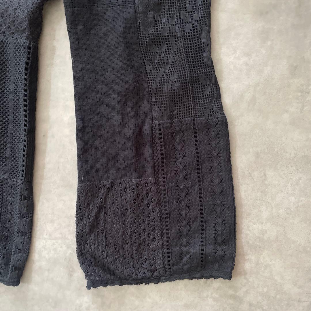 TODAYFUL パッチワーク レースパンツ ブラック 38 刺繍 トゥデイフル