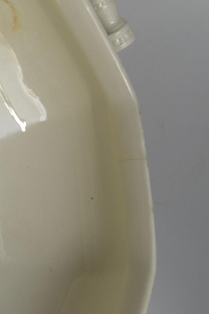 訳有　クレイユモントロー　オクトゴナル　スーピエ　印有　フランスアンティーク金継