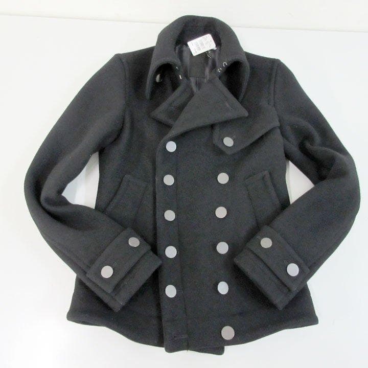 ガラアーベントGalaabenDメルトンピーコート黒アンゴラ混ＭPコート