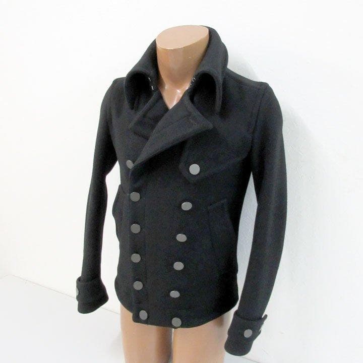 ガラアーベントGalaabenDメルトンピーコート黒アンゴラ混ＭPコート