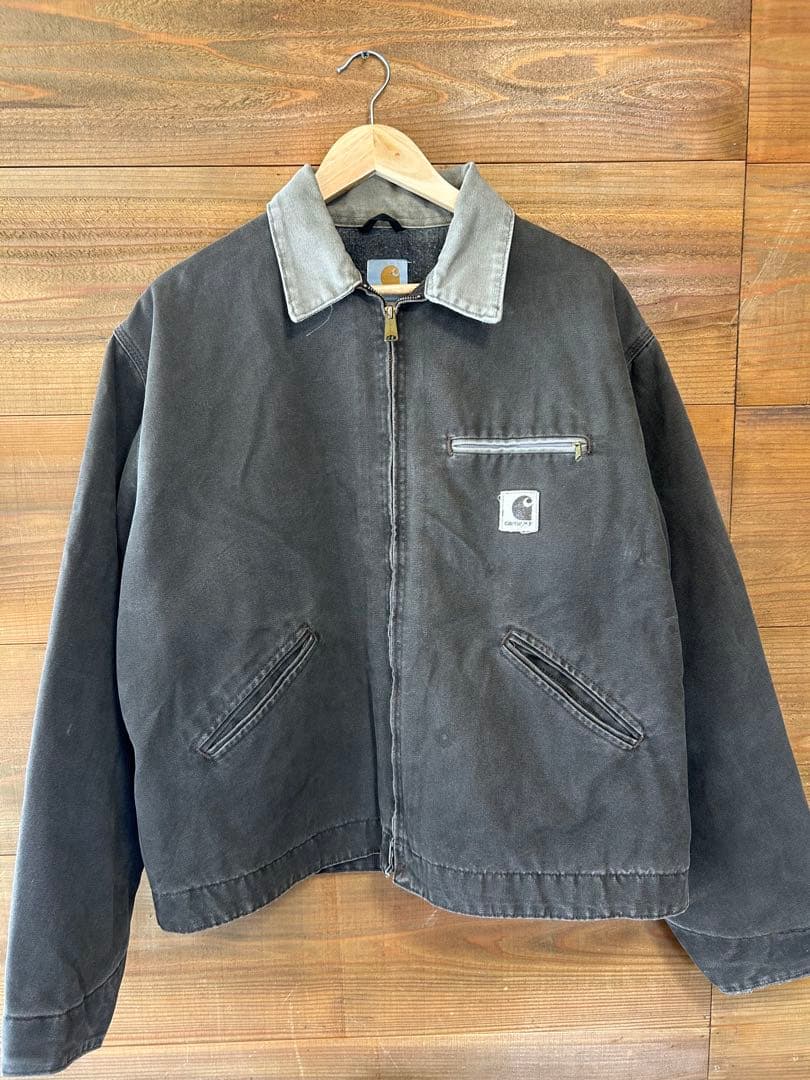 Carhartt ダークグレー カバーオール　デトロイトジャケット　ダック生地