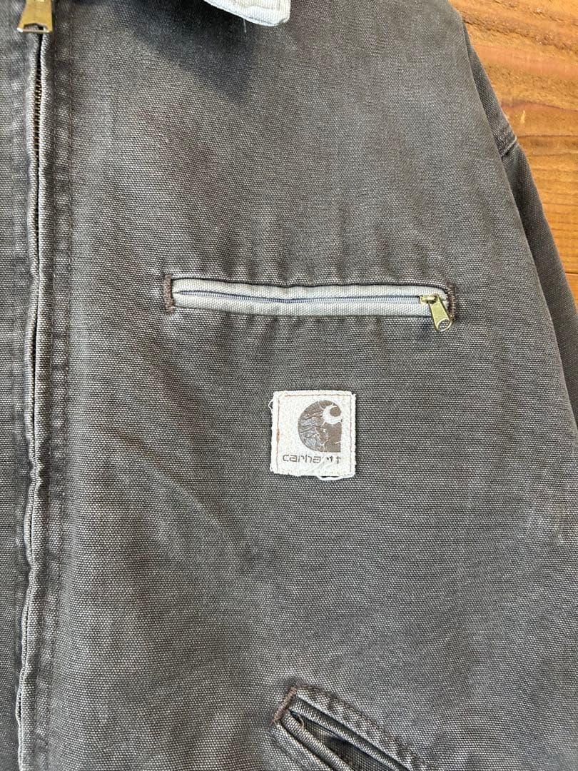 Carhartt ダークグレー カバーオール　デトロイトジャケット　ダック生地