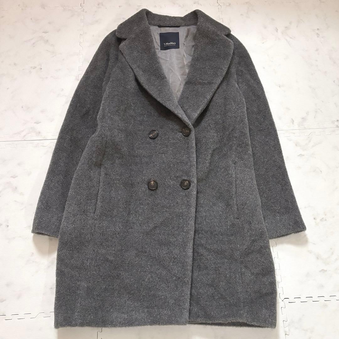 美品✨MaxMara マックスマーラ シャギーコート ロング アルパカ グレー
