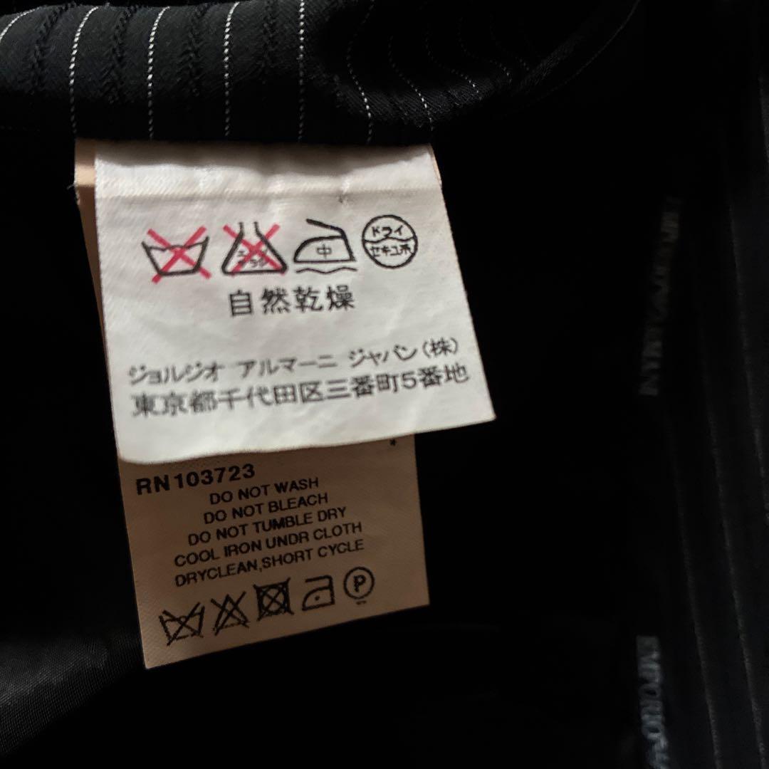 EMPORIO ARMANIブラックストライプ ダブルブレストスーツ 50