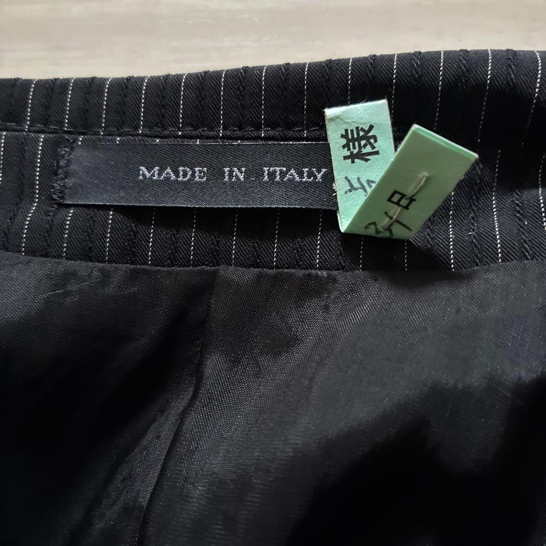 EMPORIO ARMANIブラックストライプ ダブルブレストスーツ 50