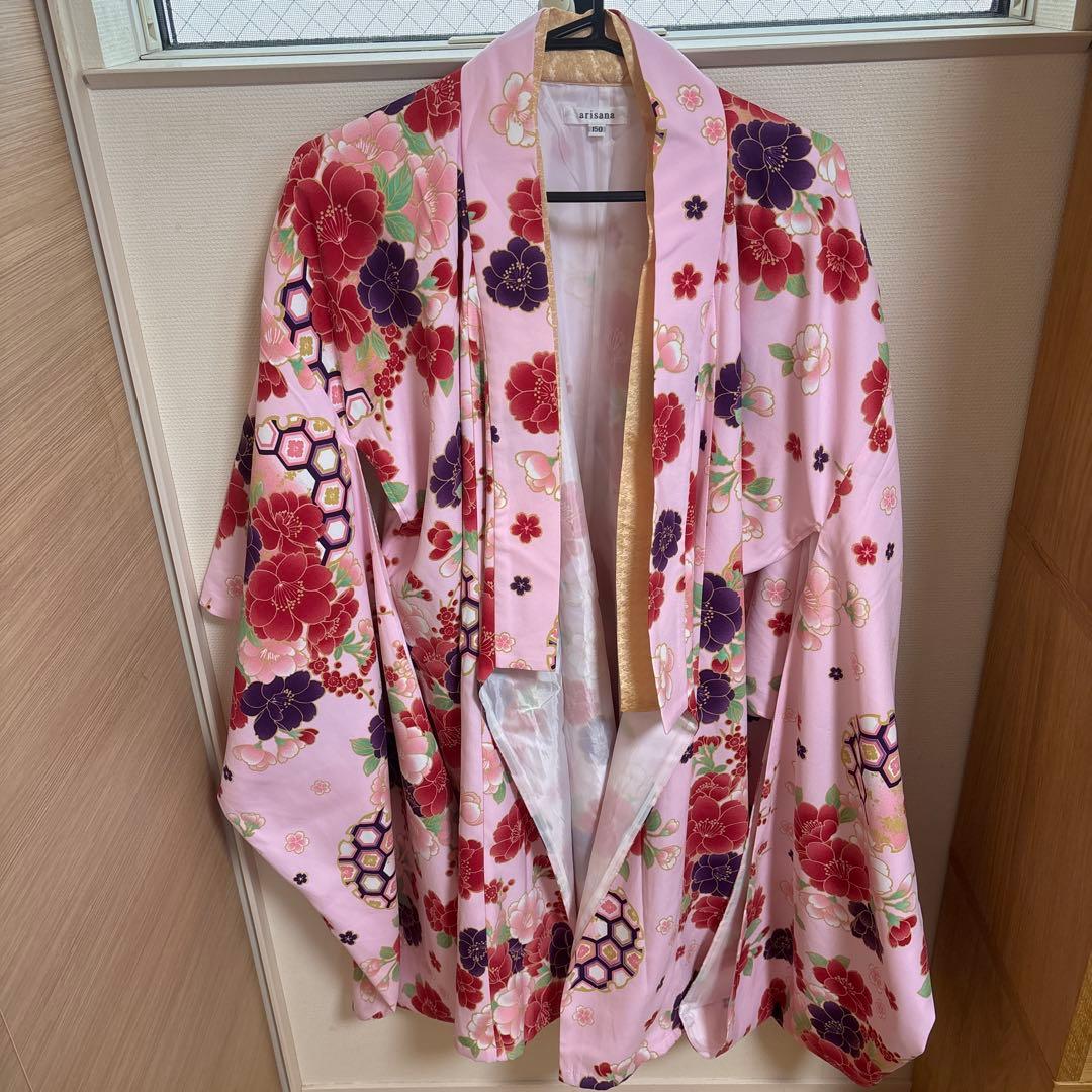arisana 花柄ピンク着物 袴　150サイズ
