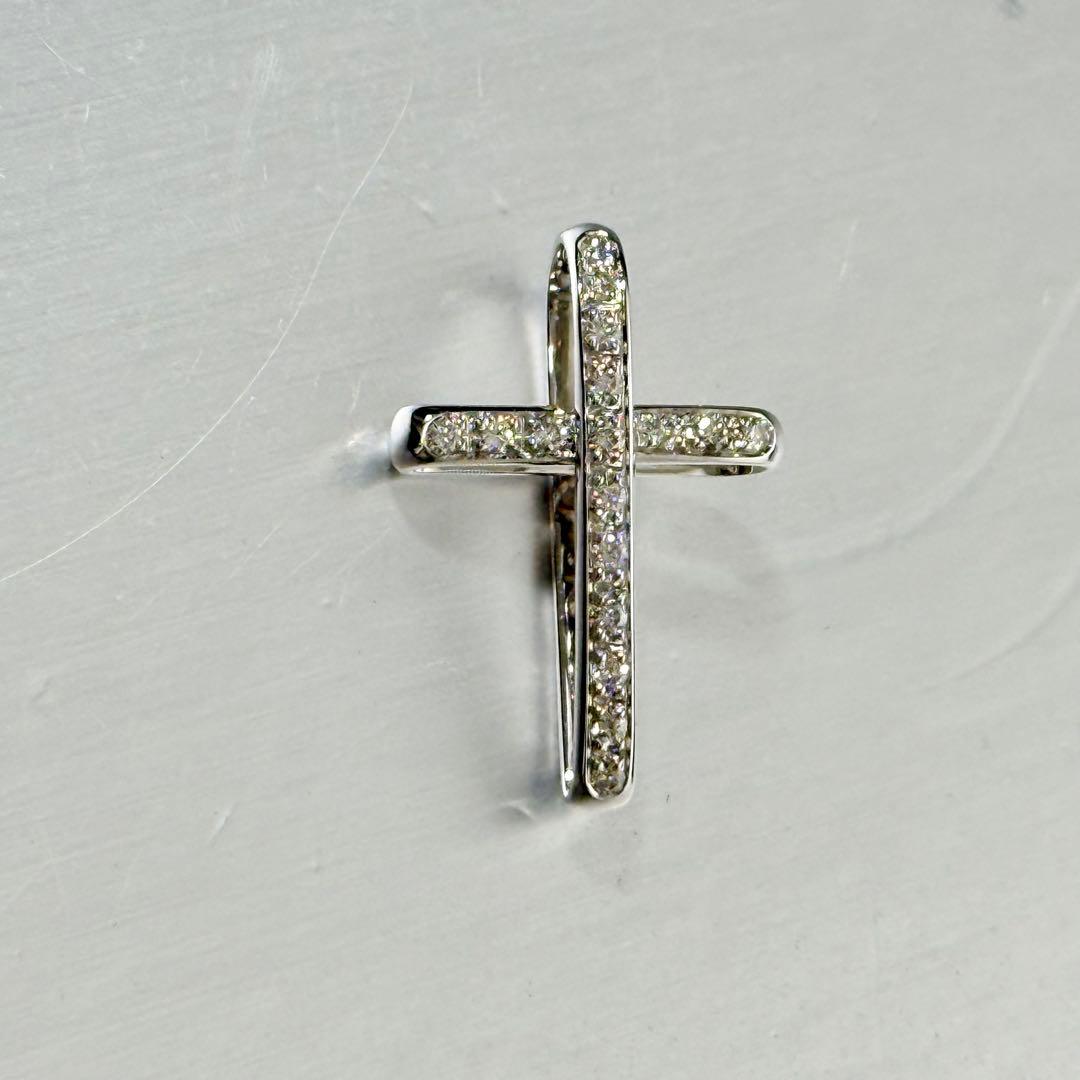 VAID ROMA クロス ダイヤモンド ペンダントトップ K18WG 20