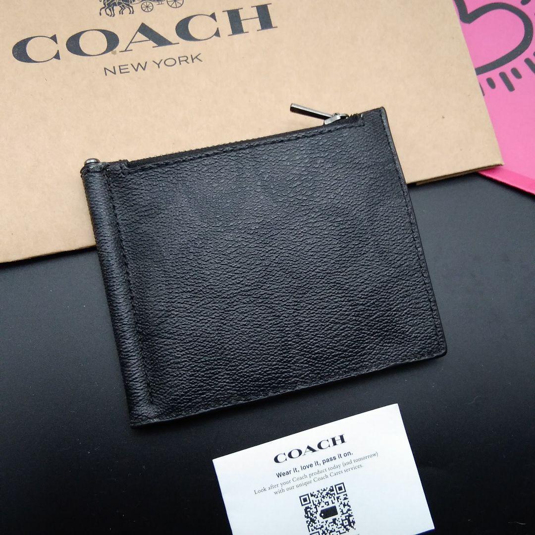 新作　新品　COACH　折り財布　メンズ　人気の小銭入れ付き