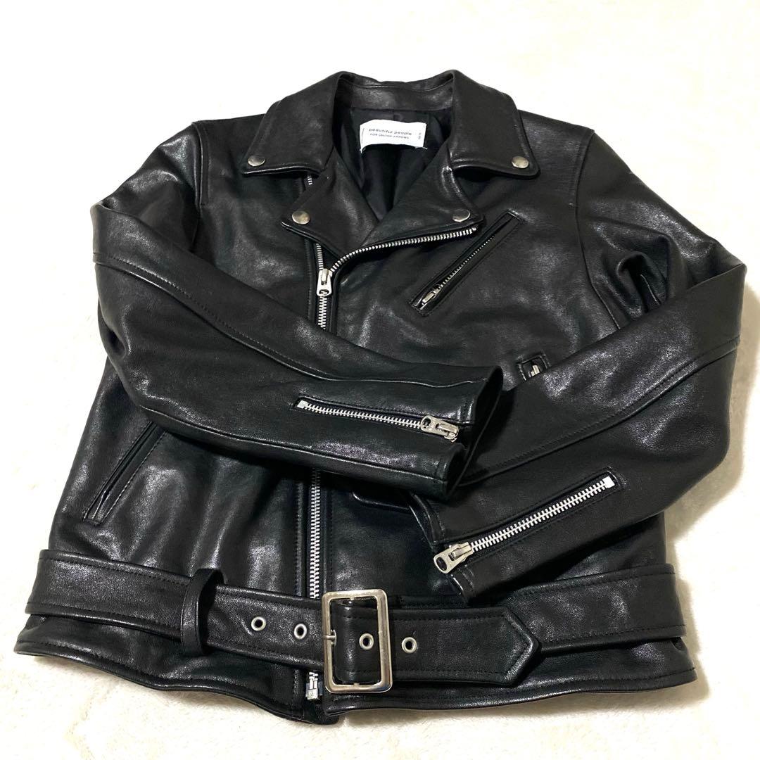 美品‼️ビューティフルピープル　ライダース　レザージャケット