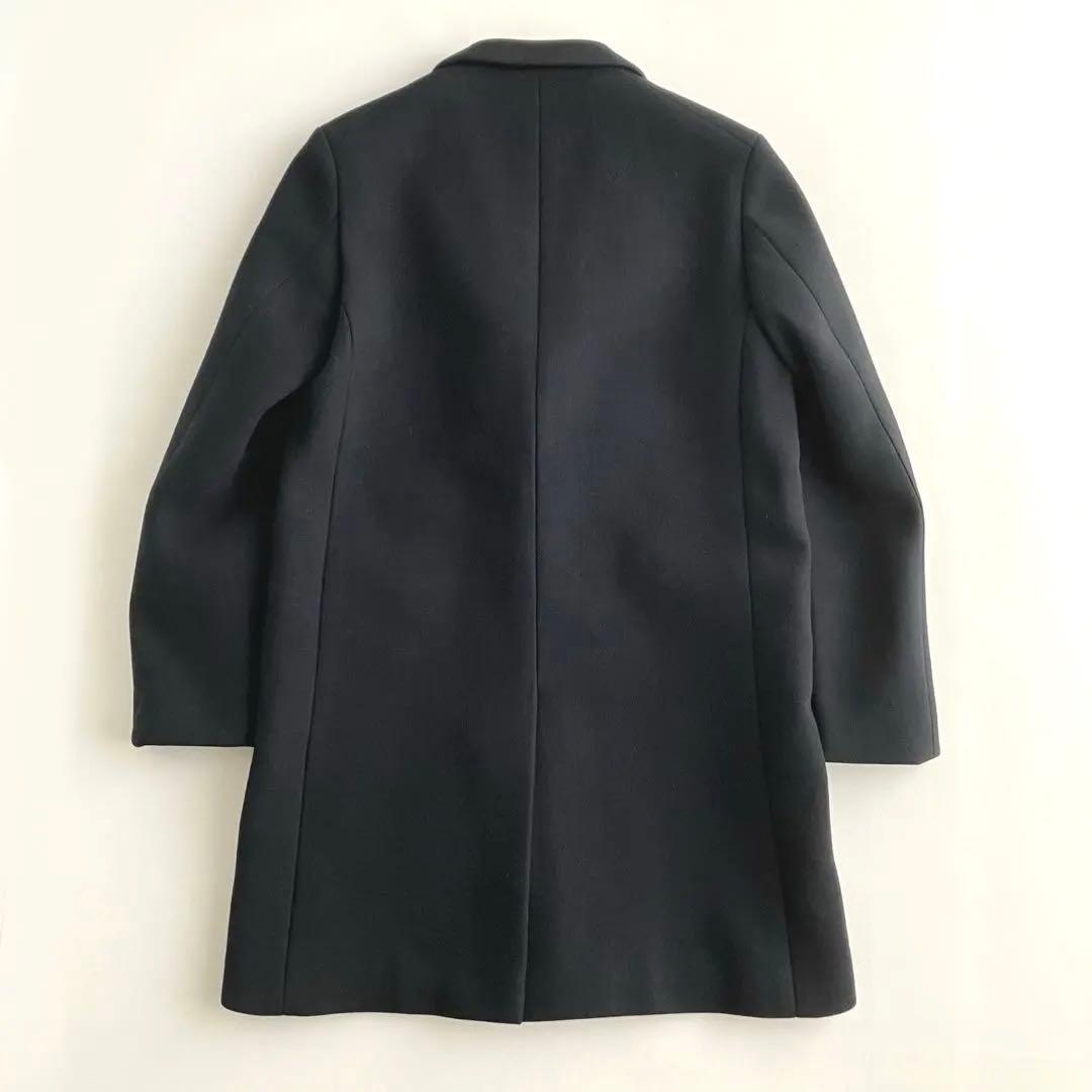 美品✨【Drawer】 メルトンチェスターコート 40Ｌ黒 ドゥロワー ブラック