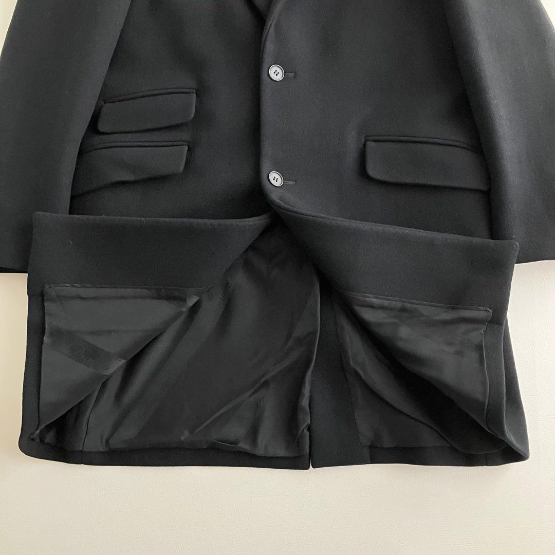美品✨【Drawer】 メルトンチェスターコート 40Ｌ黒 ドゥロワー ブラック