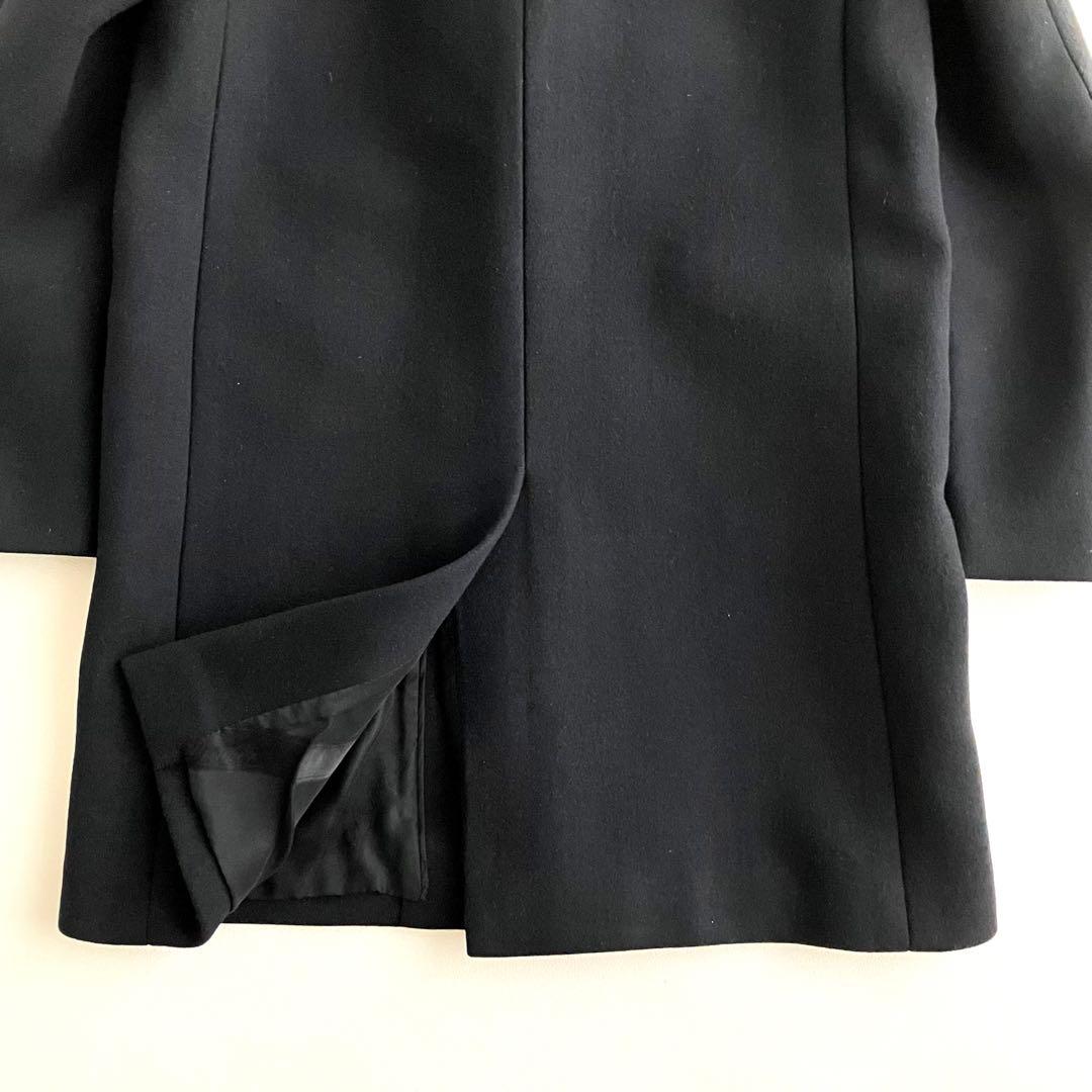 美品✨【Drawer】 メルトンチェスターコート 40Ｌ黒 ドゥロワー ブラック