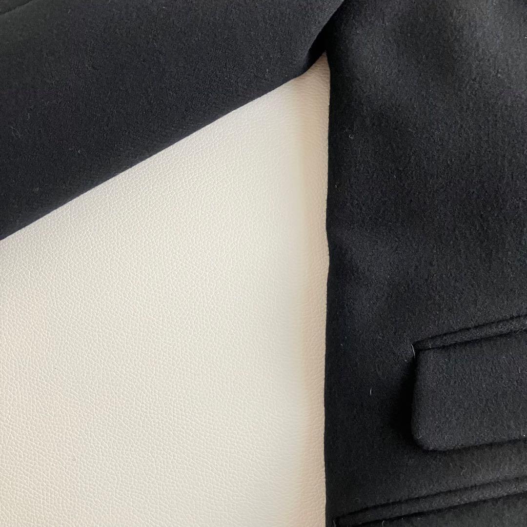 美品✨【Drawer】 メルトンチェスターコート 40Ｌ黒 ドゥロワー ブラック