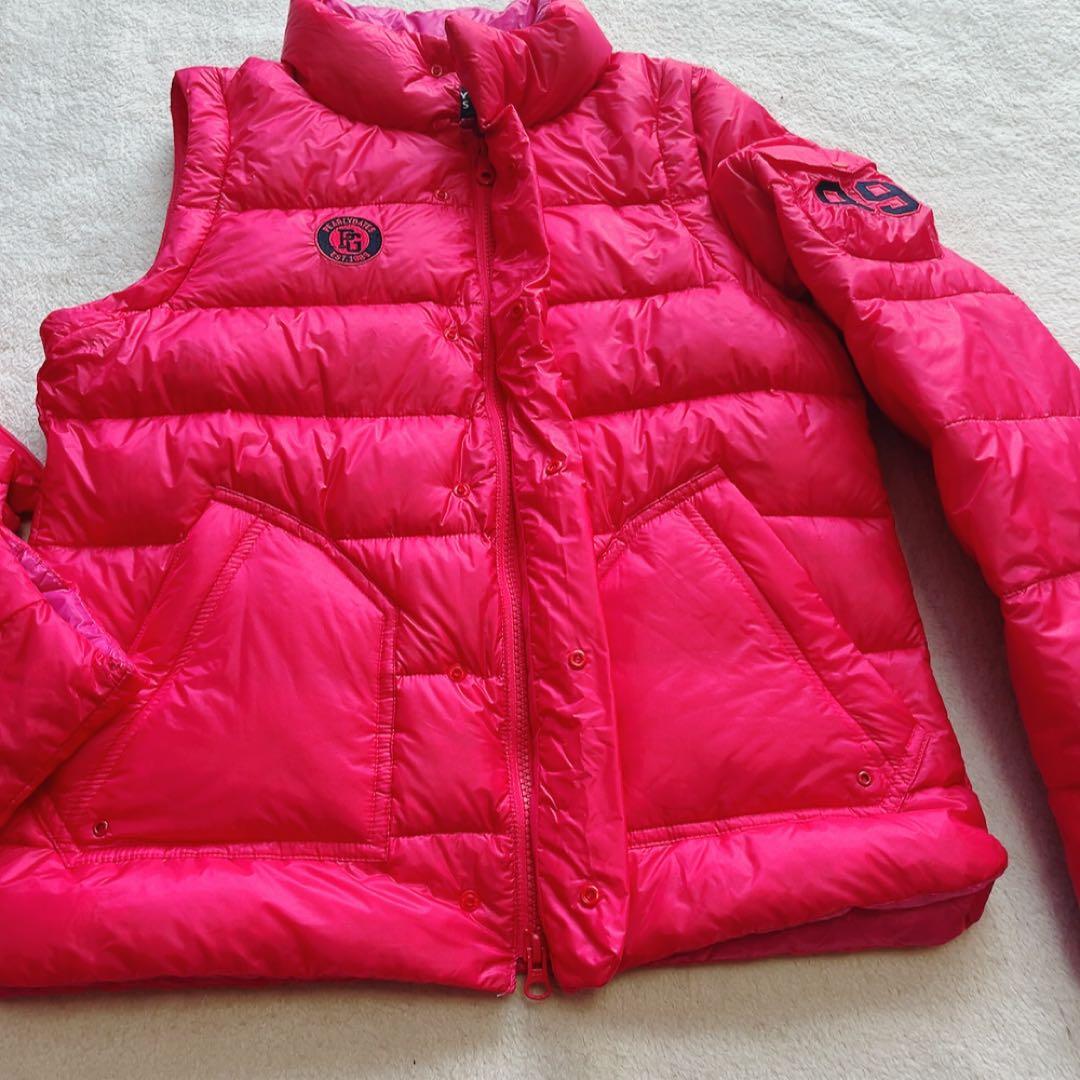 未使用級　パーリーゲイツ 2way　ダウン　ジャケット　ベスト　ピンク　収納