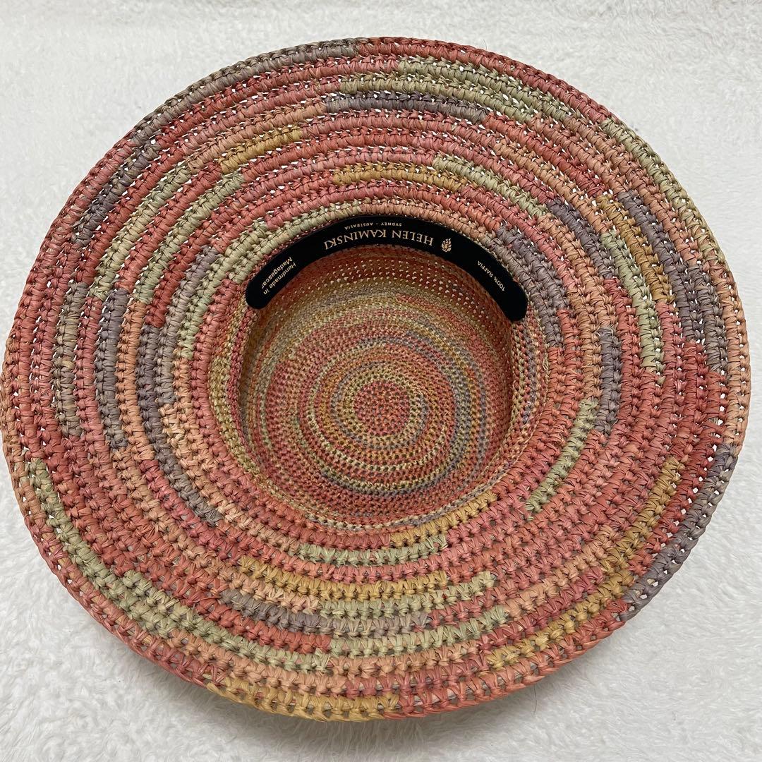 【極美品】ヘレンカミンスキー 麦わら帽子 ラフィア マルチカラー プロバンス