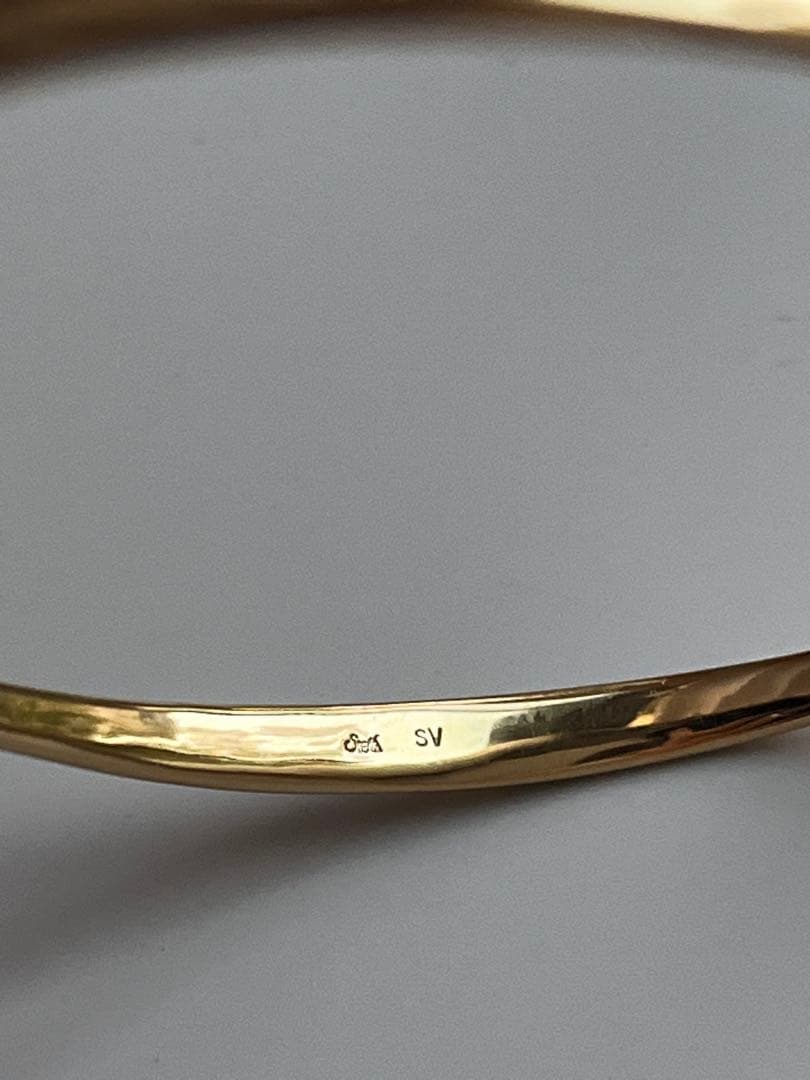 SIENA ROSE シエナロゼ　シルバー製　バングル　ゴールド色　極美品