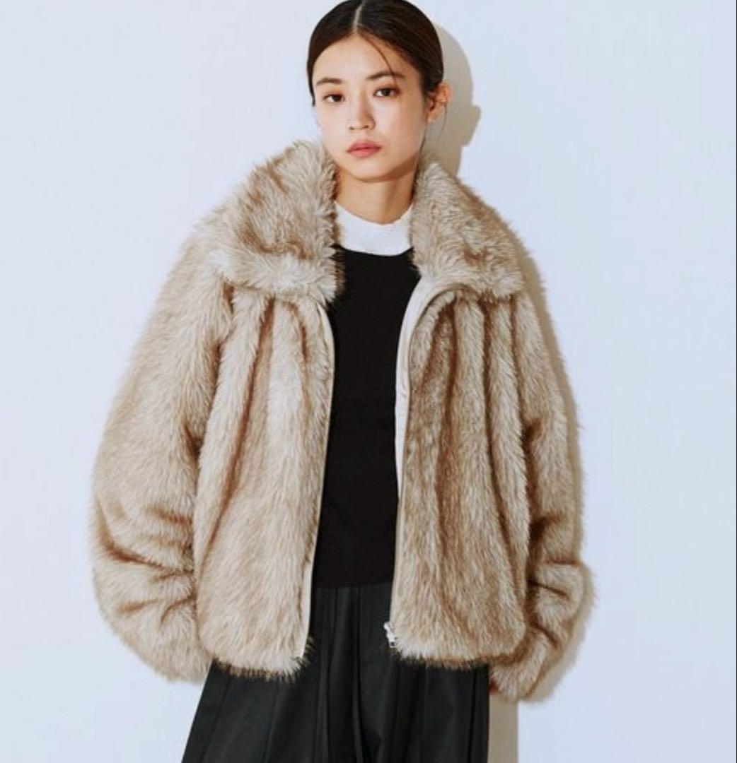 ジーナシス　MIXカラーファーブルゾン