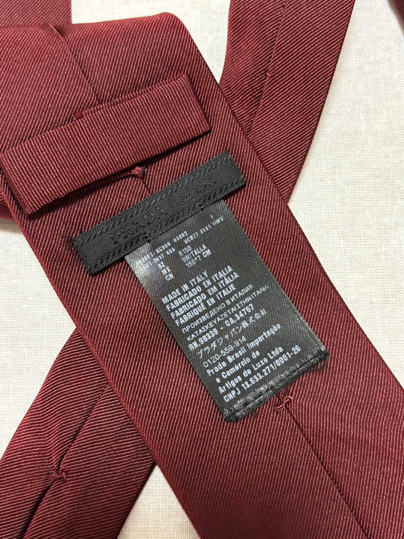 Prada ネクタイ レッド 赤 高級シルク