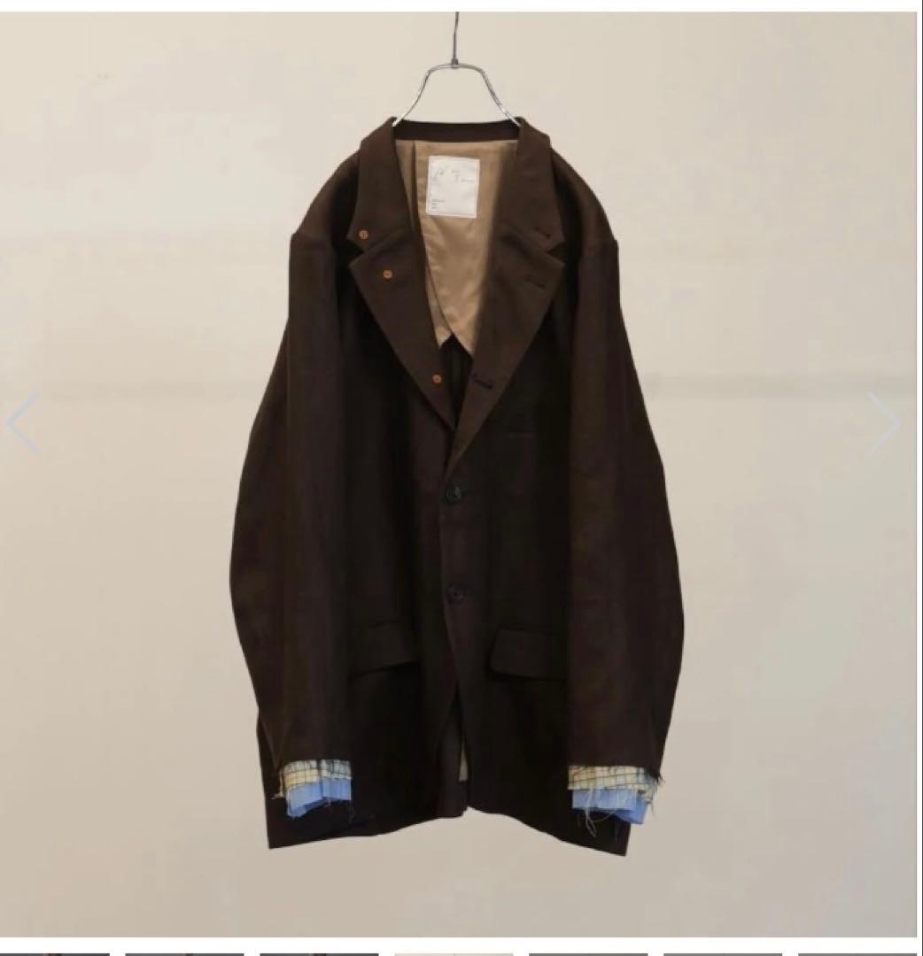 ancellm アンセルム レイヤードテイラードジャケット）　ブラウン 2 新品