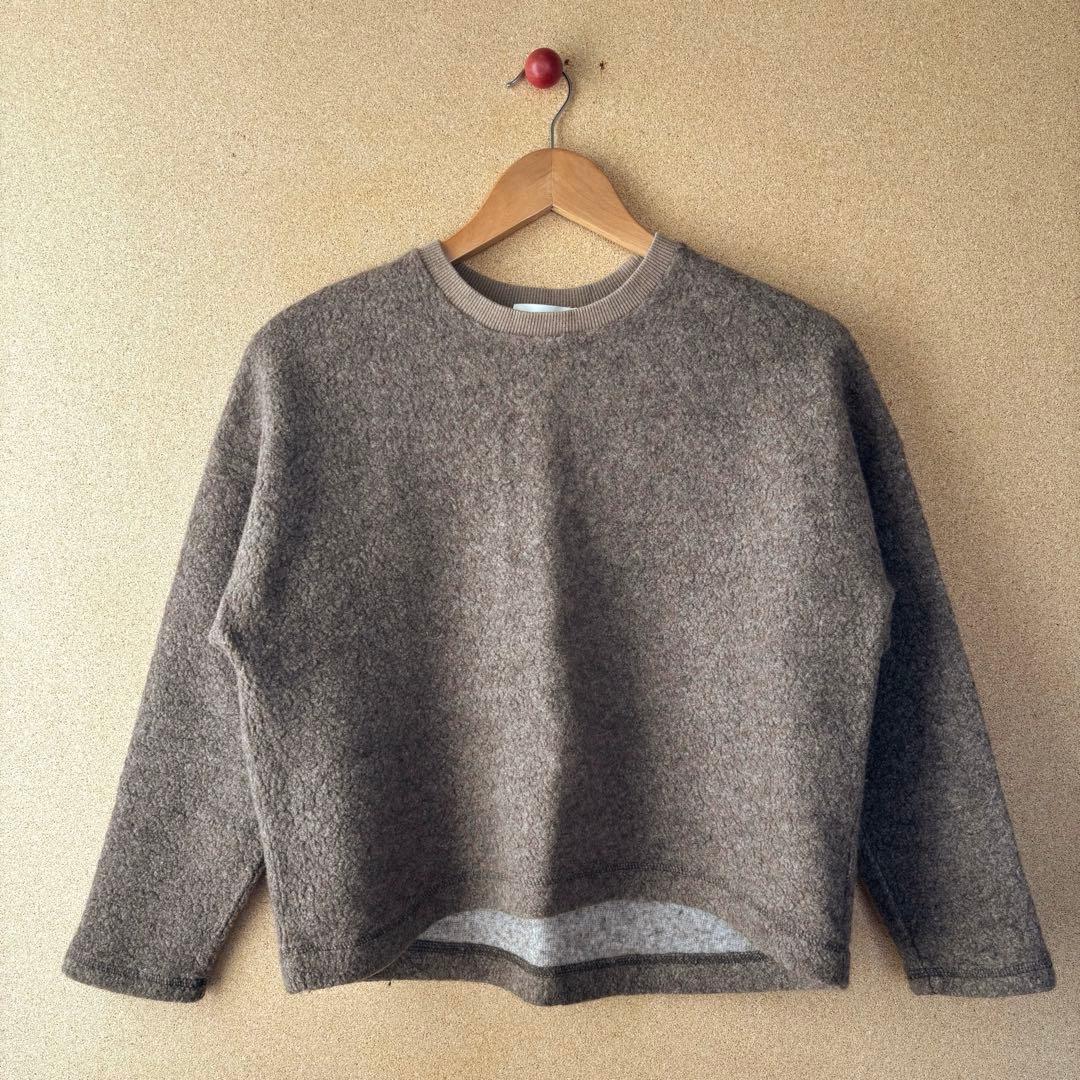 かぐれ ウール ボア プルオーバー ブラウン トレーナー