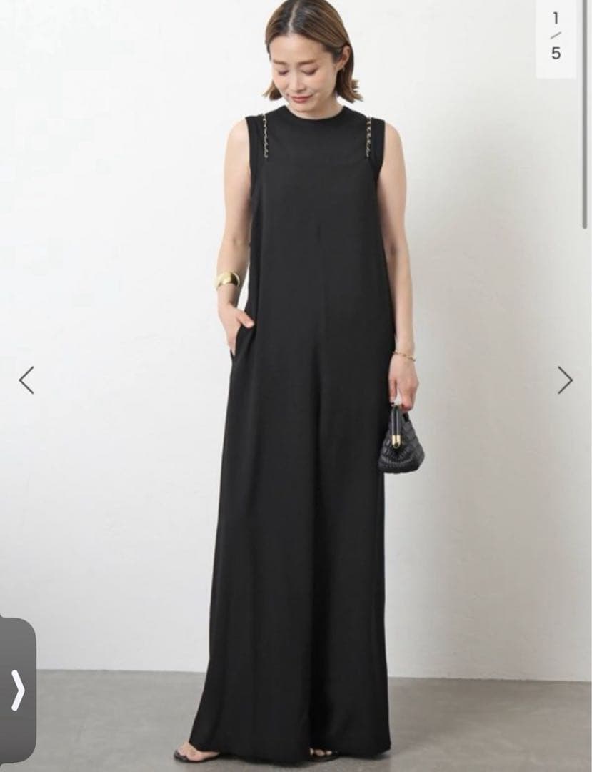 極美品✨EVERYDAY I LIKE チェーンジャンプスーツ 黒36 23SS
