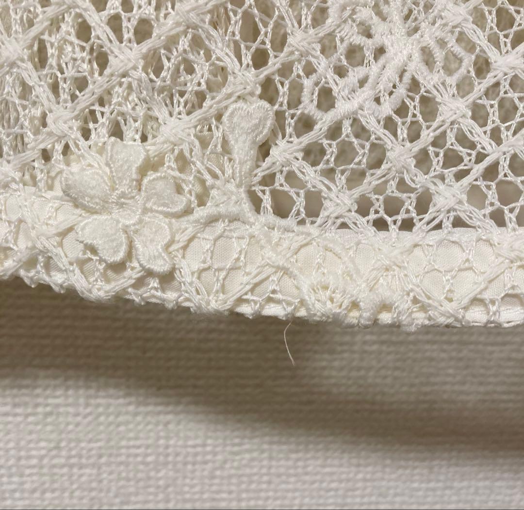 ニコアンド　niko and… 3D フラワーメッシュフーディー　アイボリー