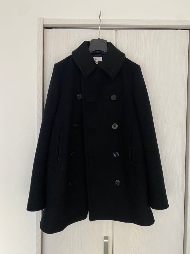 HYKE ブラック ダブルブレスト ピーコート サイズ3