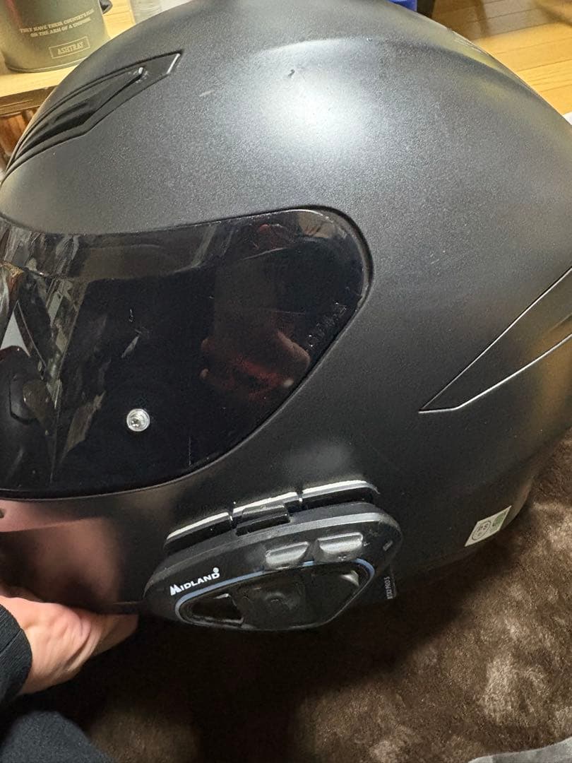 agv k1 マットブラックヘルメット ブラックスモークシールド　インカム付き