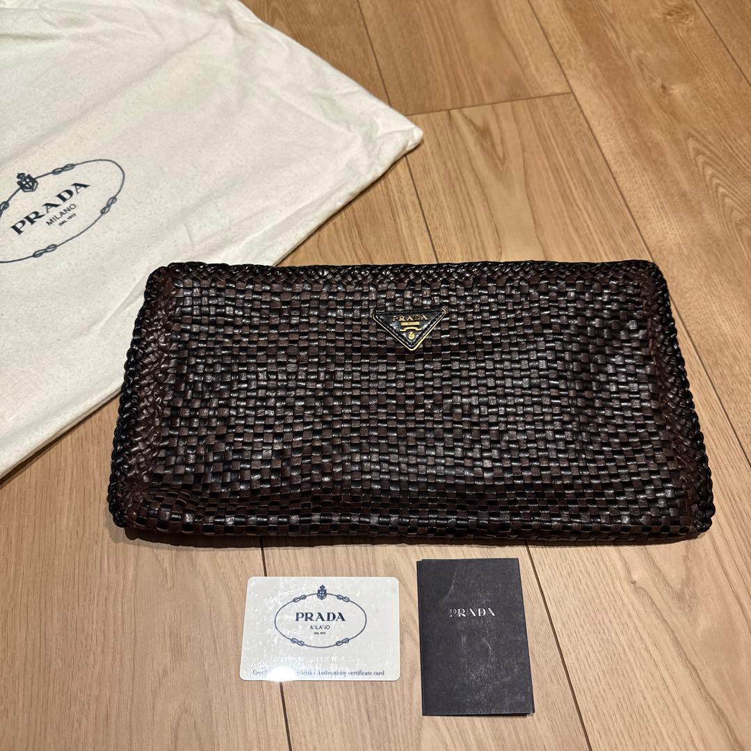 PRADA マドラス クラッチバッグ