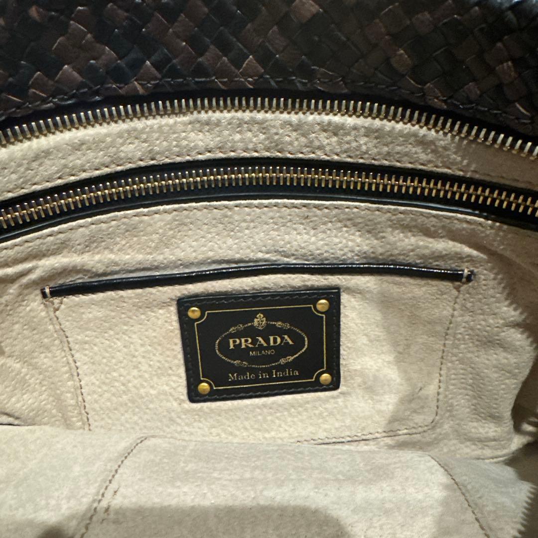 PRADA マドラス クラッチバッグ