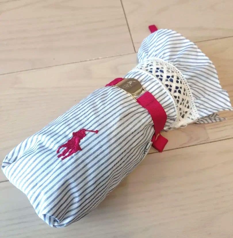 ラルフローレン　晴雨兼用 折りたたみ傘 ストライプ柄