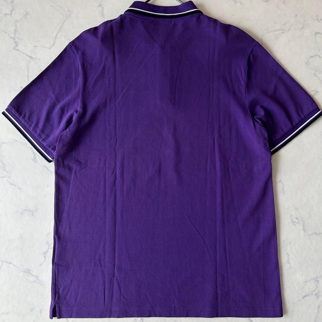 極美品✨希少XXXLサイズ PRADA プラダ ポロシャツ パープル ラバーロゴ