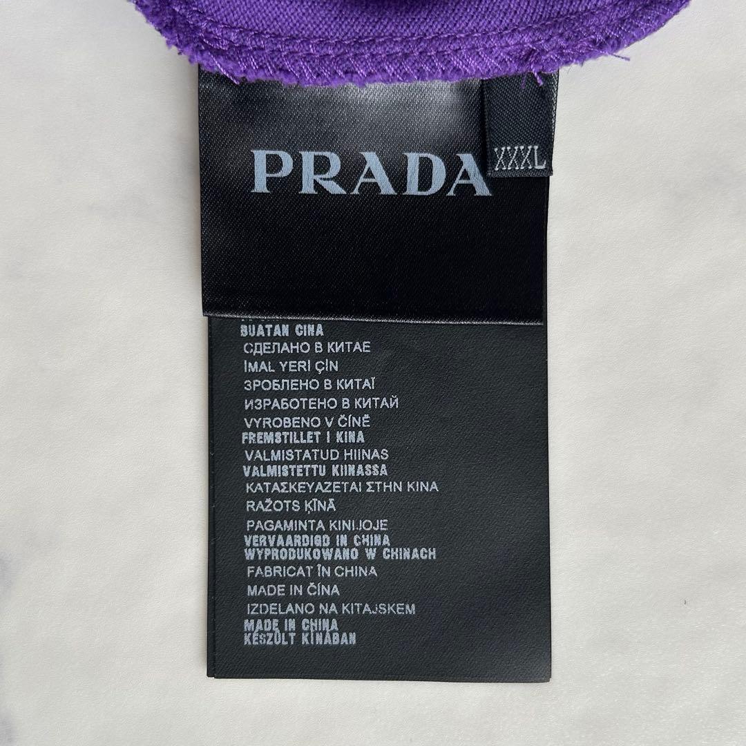 極美品✨希少XXXLサイズ PRADA プラダ ポロシャツ パープル ラバーロゴ