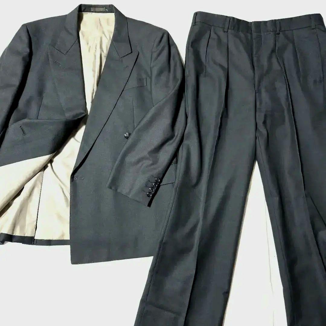 極美品BURBERRY　90sヴィンテージ　スーツ　ダブル　セットアップLサイズ