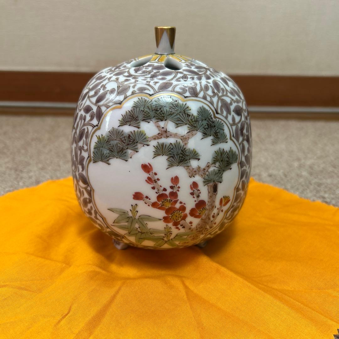 香炉　九谷焼　山田義明作