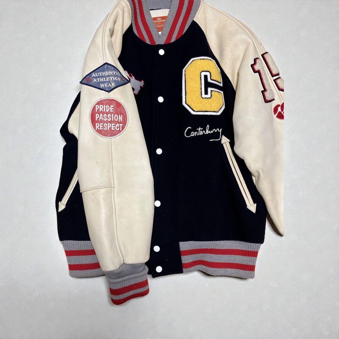 カンタベリー 袖牛革 レザー ワッペン スタジャン BIGサイズ XL フルデコ