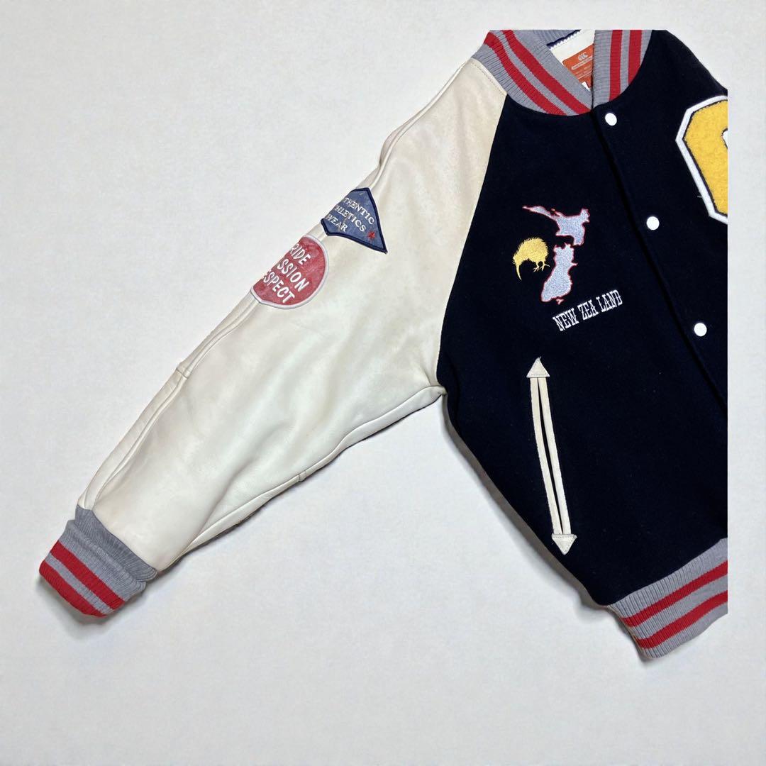 カンタベリー 袖牛革 レザー ワッペン スタジャン BIGサイズ XL フルデコ