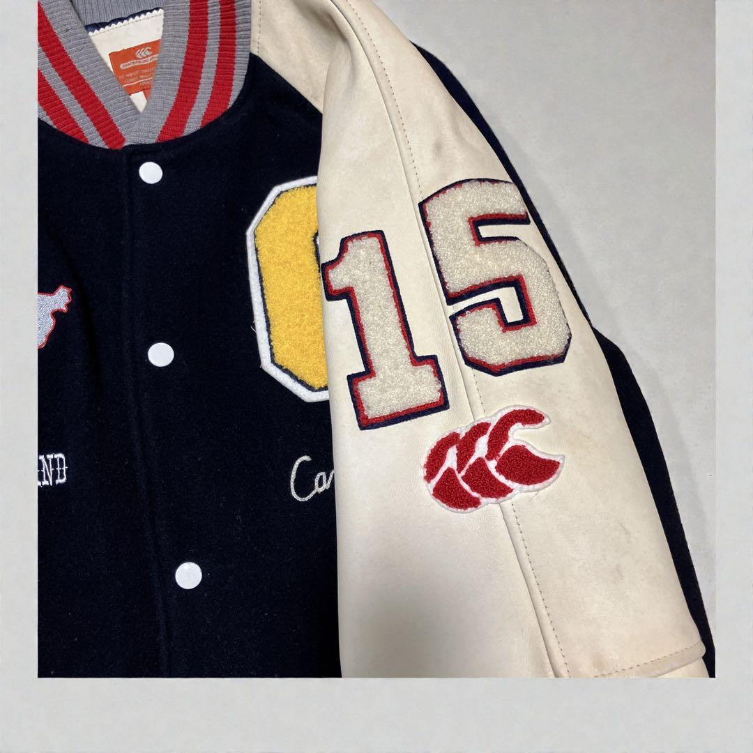 カンタベリー 袖牛革 レザー ワッペン スタジャン BIGサイズ XL フルデコ