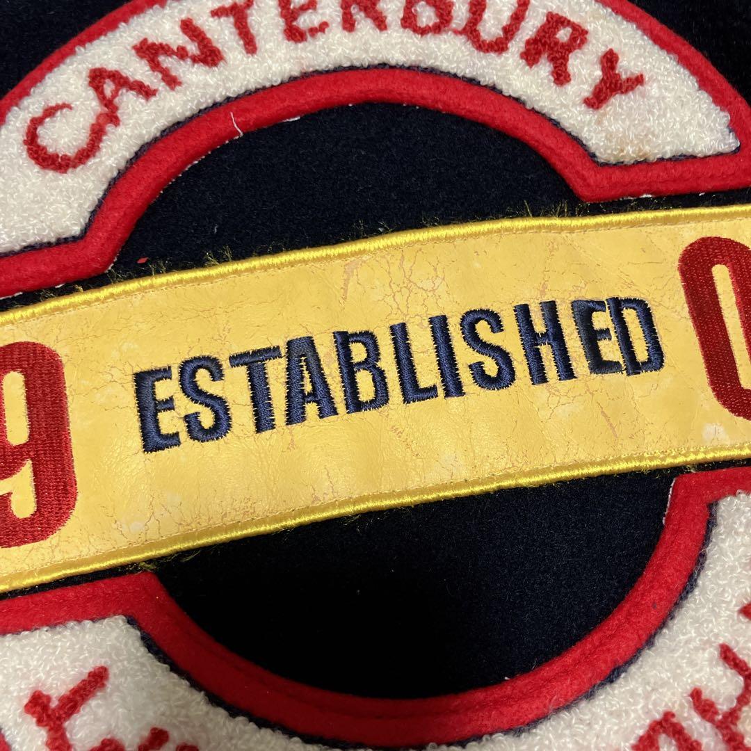 カンタベリー 袖牛革 レザー ワッペン スタジャン BIGサイズ XL フルデコ