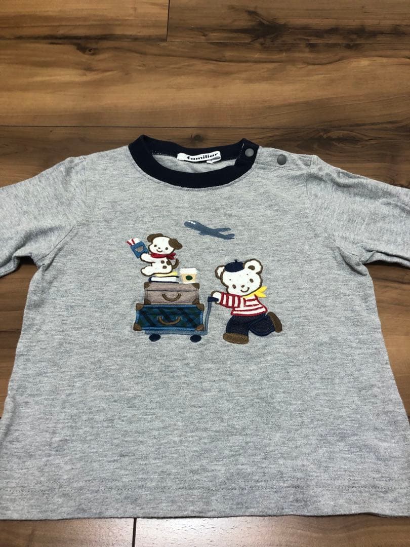 familiar ファミリア　長袖　ロンT ９０　恐竜　飛行機　空港　男の子