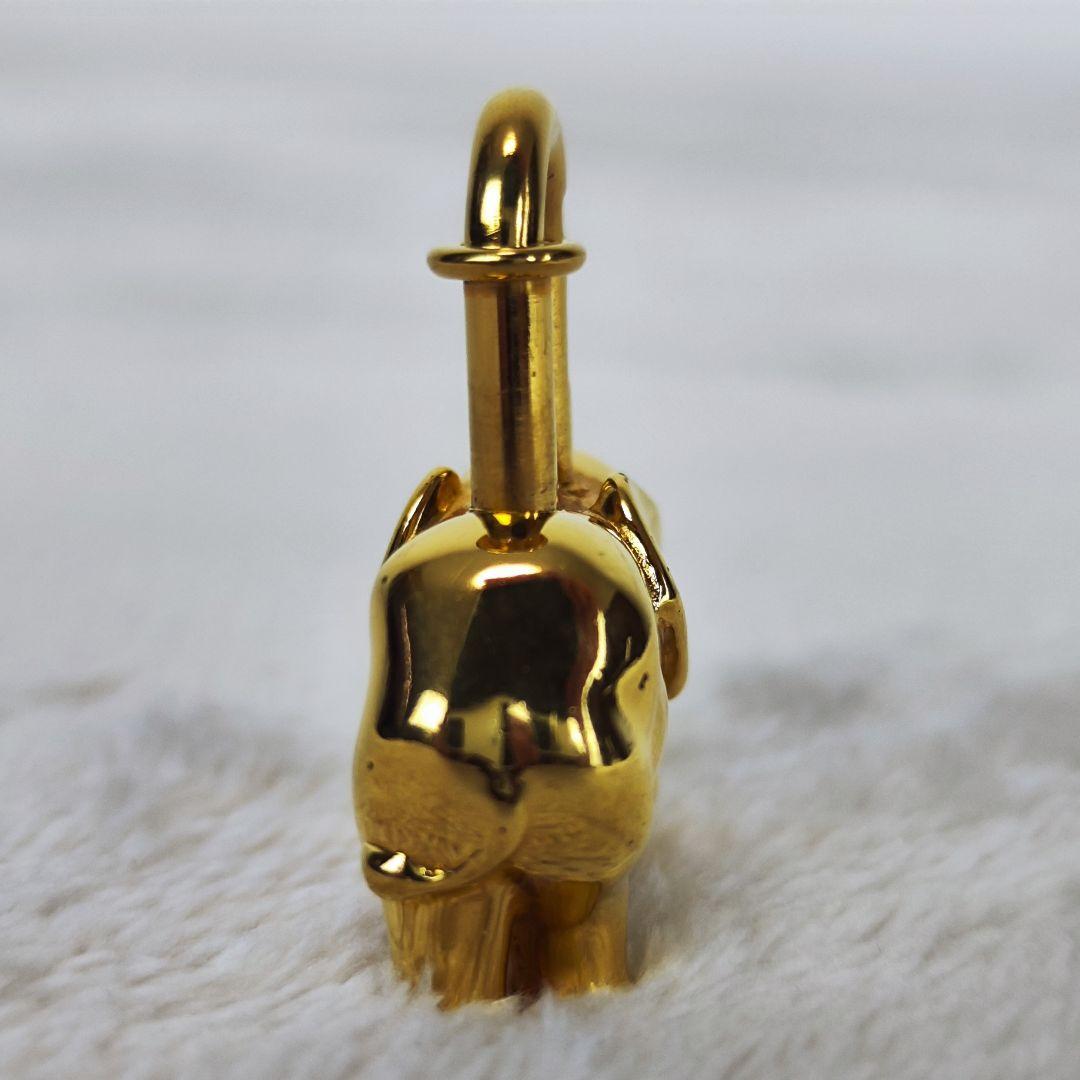 美品 エルメス カデナ エレファント 像 ゴールド チャーム 南京錠