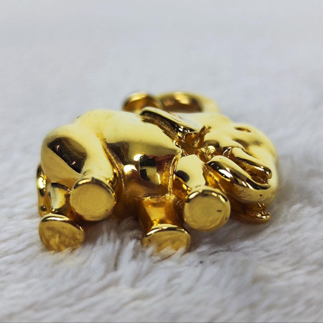 美品 エルメス カデナ エレファント 像 ゴールド チャーム 南京錠