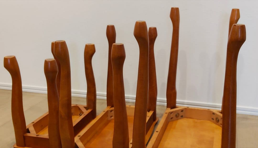 猫脚 ネストテーブル サイドテーブル 木製 アンティーク調 3台セット 台 家具