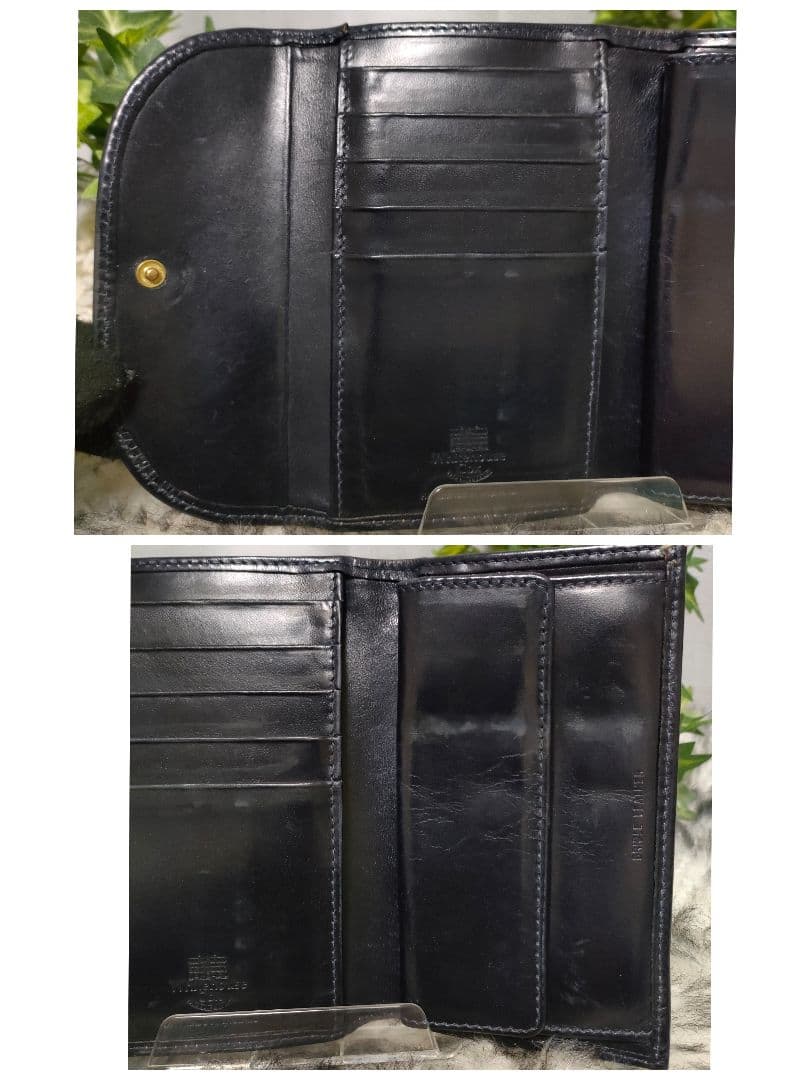 廃盤品 ホワイトハウスコックス 三つ折り財布 ブラック ブライドルレザー 黒 革