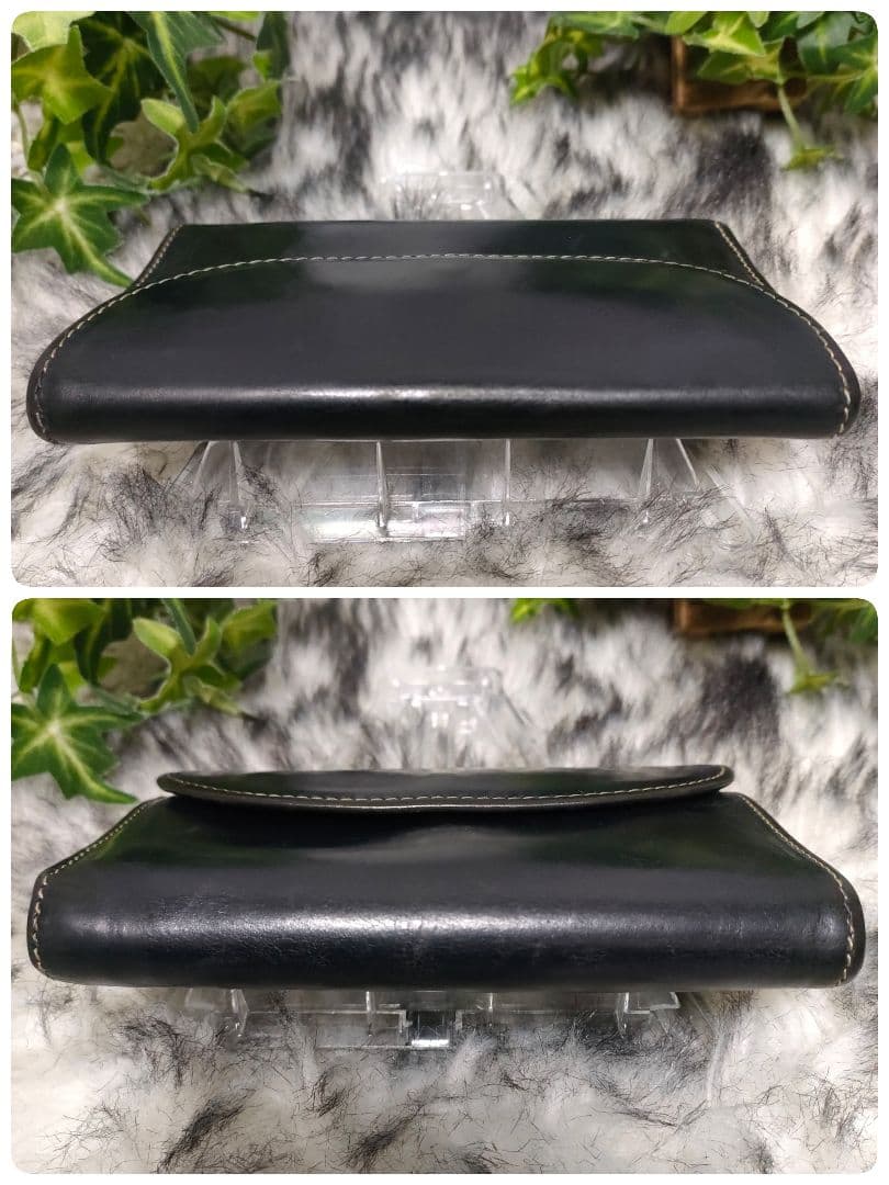 廃盤品 ホワイトハウスコックス 三つ折り財布 ブラック ブライドルレザー 黒 革