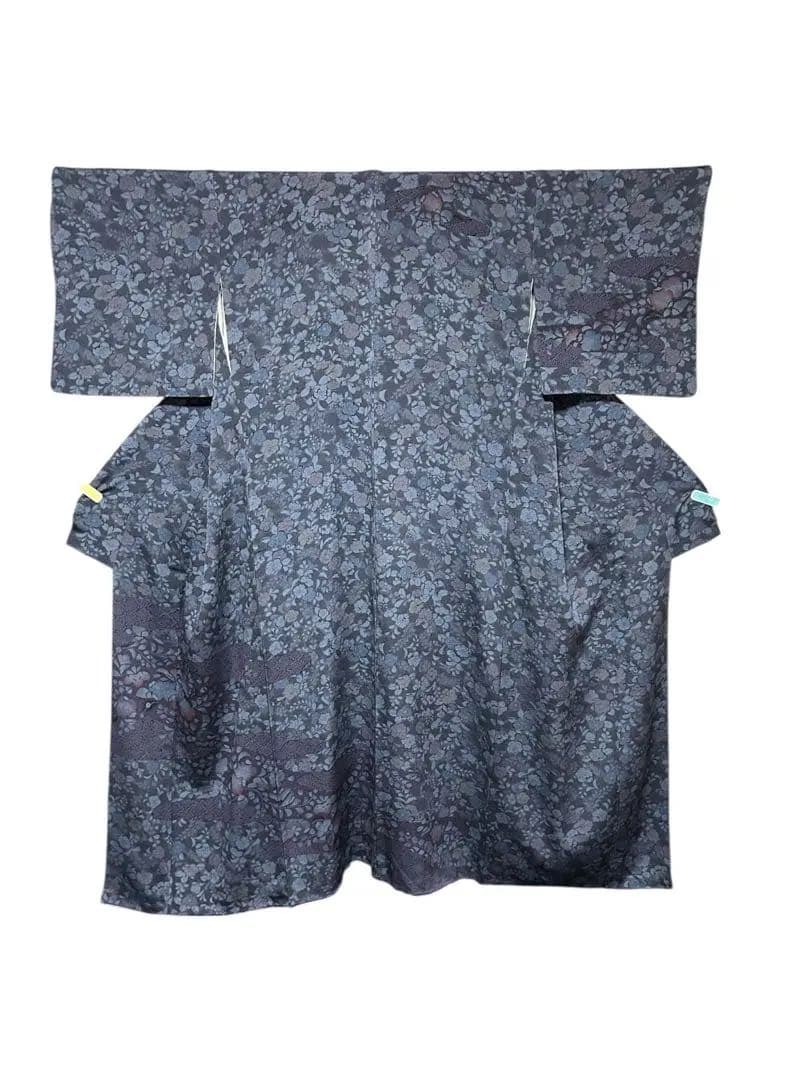 未使用近い　美品　袷　正絹　縮緬　辻が花　小紋　フルセット　４点